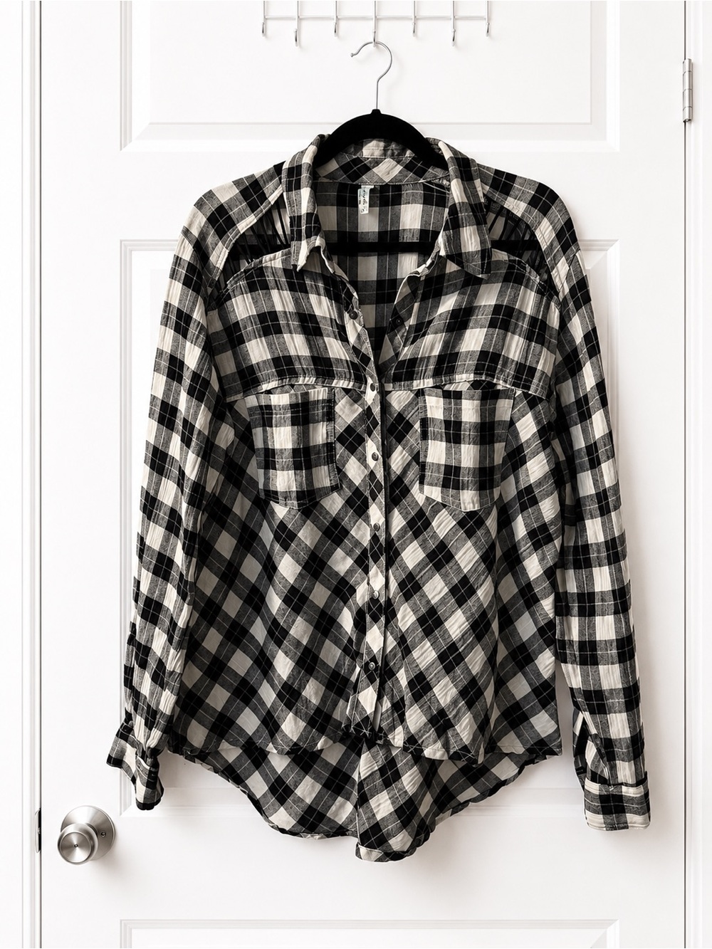 ✨ Free People Oversized Lightweight Plaid Button Up Size S
